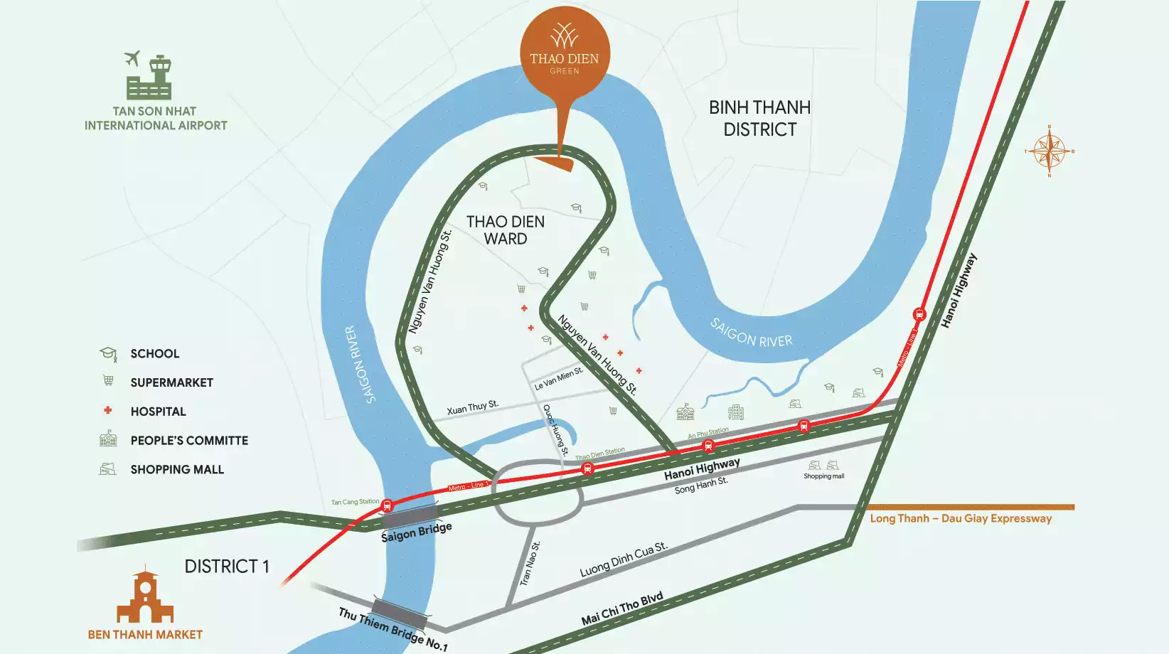 Sơ đồ vị trí Thảo Điền Green