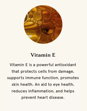 Ingredient – Vitamin E – card: antioxidant that supports skin health