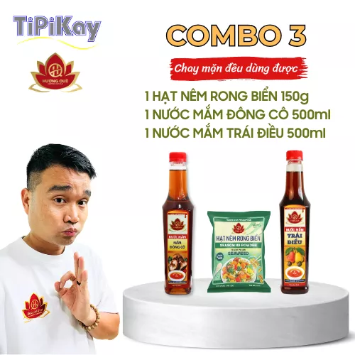 Product image - [Combo 3 món] 1 Nước Mắm Trái Điều 500ml + 1 Nước Mắm Đông Cô 500ml + Hạt Nêm Rong Biển 150g