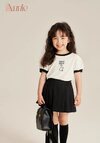 Áo thun bé gái ngắn tay size đại 40kg Anniebaby áo phông trẻ em từ 13-40kg chất cotton mềm mịn đi học đi chơi AO24020