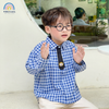 Áo sơ mi kẻ caro kèm cavat dễ thương AO22054
