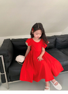 Váy liền thân bé gái Anniebaby đầm váy tiểu thư tay phối viền ren cho bé từ 2-12 tuổi chất thô hàn mềm mịn VA23050