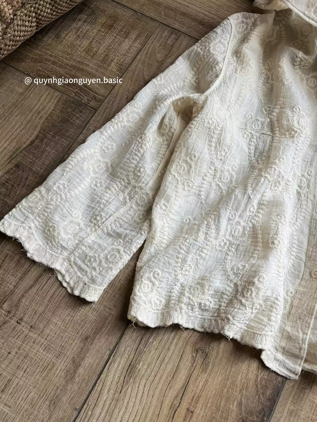 Áo sơmi ren ( KEM ) SALE_6