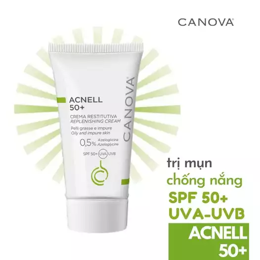 Kem chống nắng ban ngày dành cho da mụn, nhạy cảm Canova Acnell 50+ 50ml