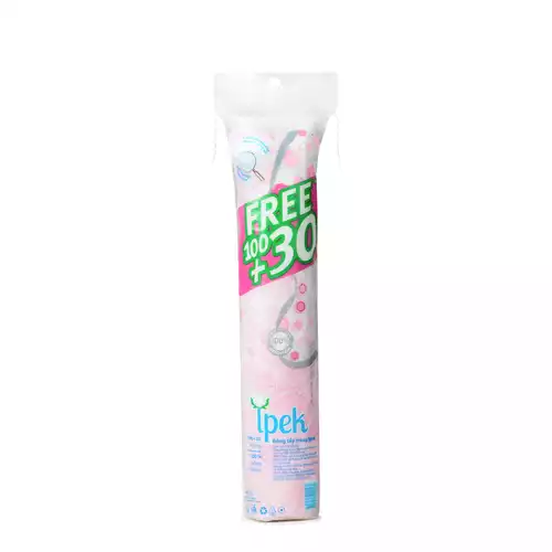 Bông tẩy trang Ipek siêu mềm mịn Cotton Pads 100+30 miếng