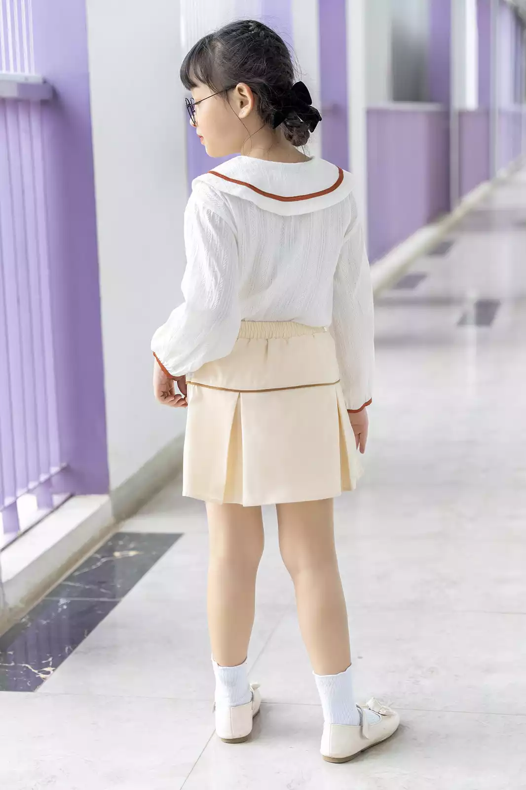 Áo đi học cổ ốp dây viền