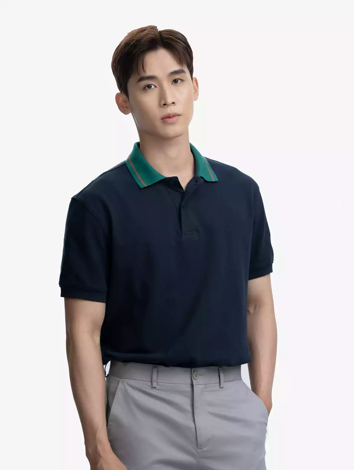 Áo Polo Nam Ugo Màu Navy vải Uni phom Regular Fit