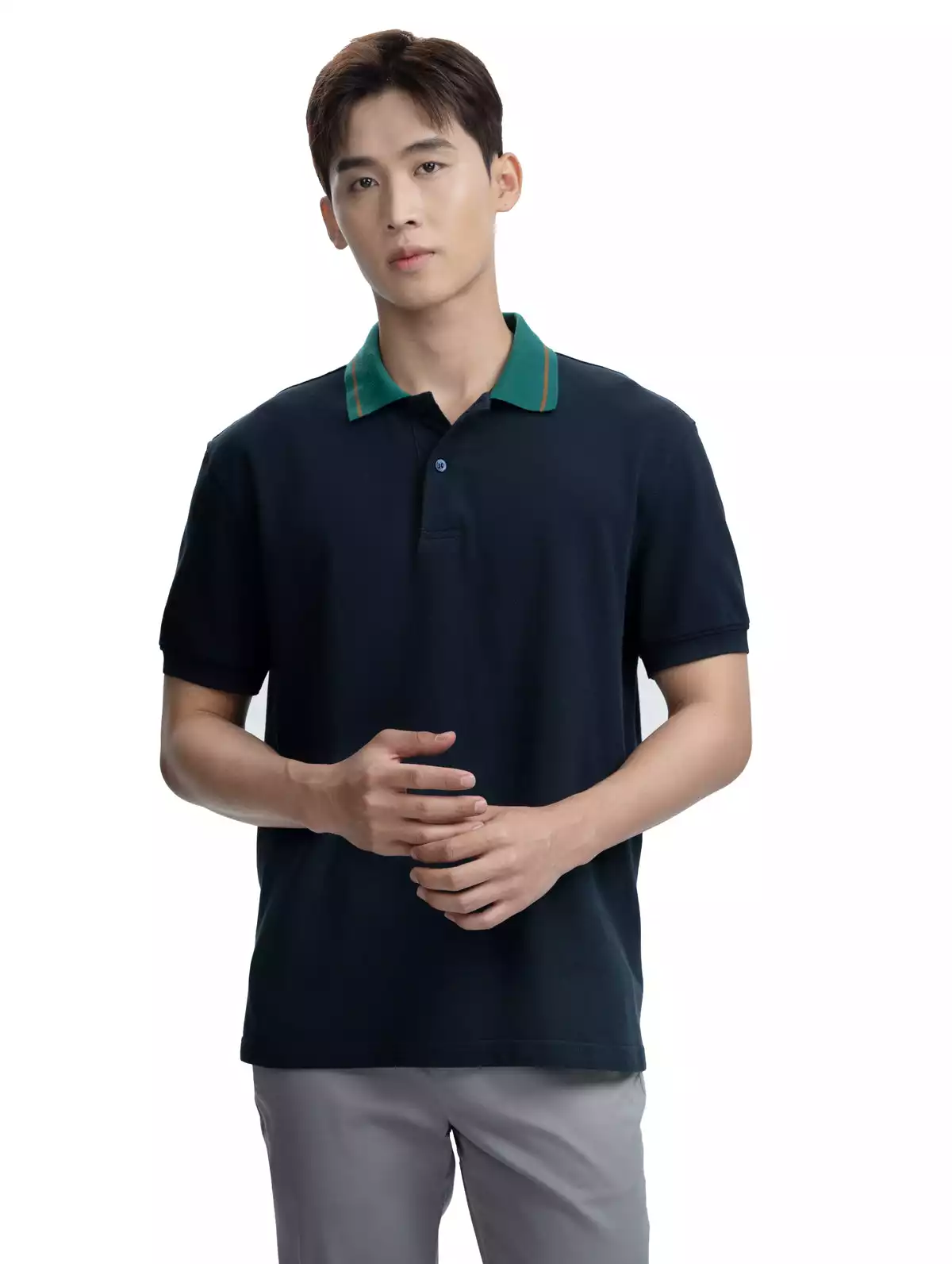 Áo Polo Nam Ugo Màu Navy vải Uni phom Regular Fit