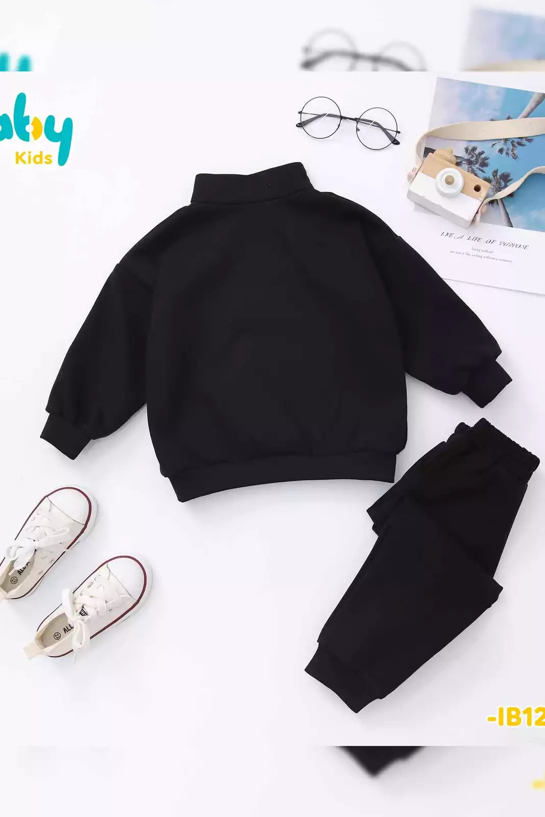 [ Outfit thu đông ] Combo Áo gió trơn in hình + Bộ nỉ phối khoá ngực