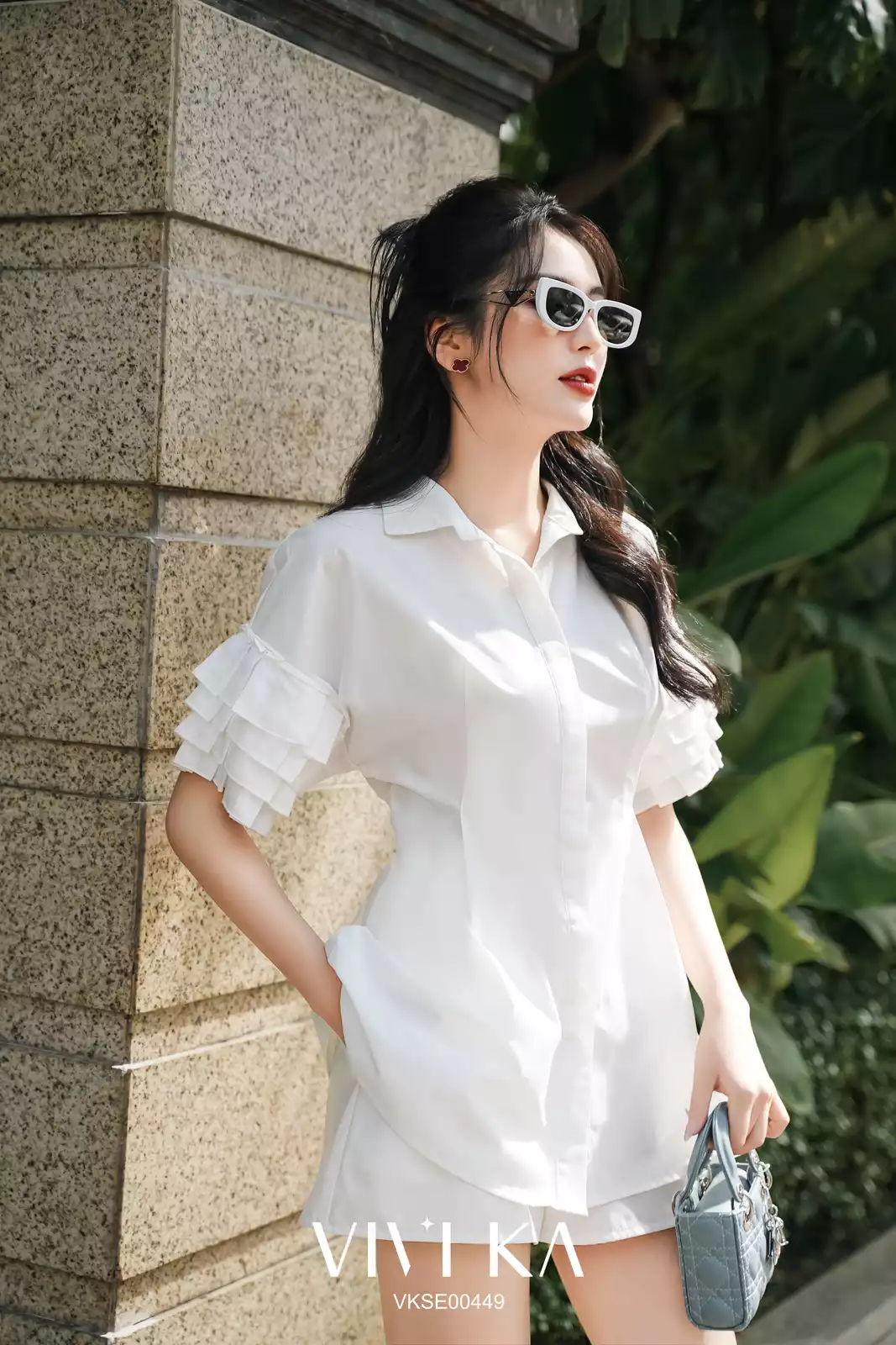 Set áo kate tay bèo + quần