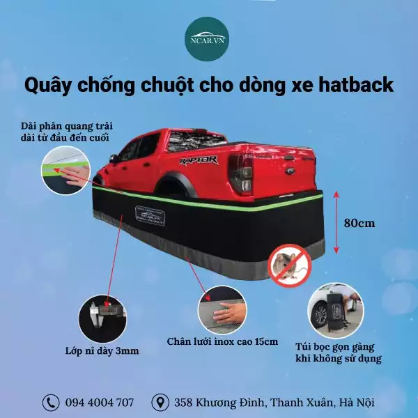 Quây chống chuột cho các dòng xe hatback