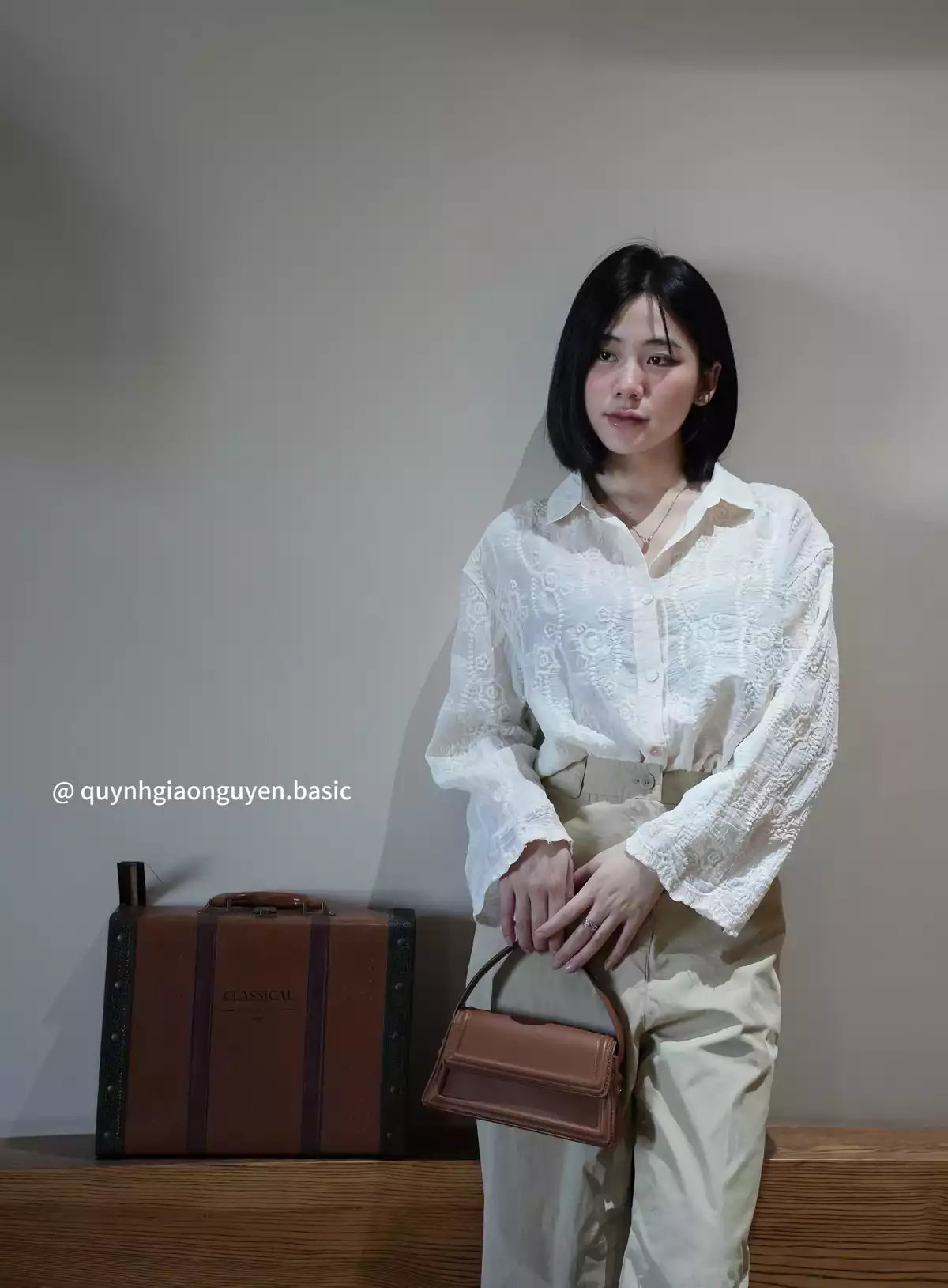 Áo sơmi ren ( KEM ) SALE_3