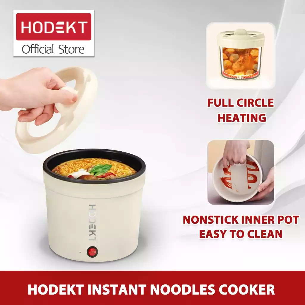 Hodekt Mini Electric Cooker Multifunctional Rice Cooker Hot Pot Instant Noodles Pot Non Stick