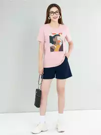 Áo phông nữ phom rộng in hình 7 màu