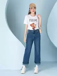 Áo phông nữ phom rộng in hình gấu PICK ME