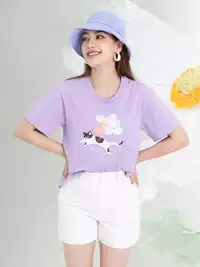 Áo phông nữ phom rộng in hình bóng bay