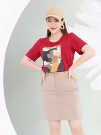 Áo phông nữ phom rộng in hình 7 màu