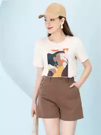 Áo phông nữ phom rộng in hình 7 màu