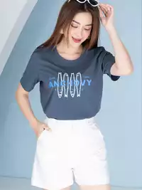 Áo phông nữ phom rộng in hình cá