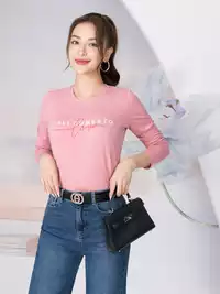 Áo thun nữ dài tay in chữ Itall comes to love