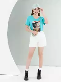 Áo phông nữ phom rộng in hình 7 màu