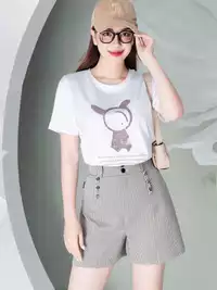 Áo phông nữ phom rộng in hình thỏ