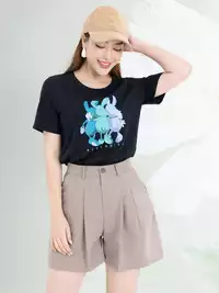 Áo phông nữ phom rộng in hình 3 con thỏ