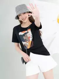 Áo phông nữ phom rộng in hình 7 màu