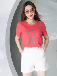 Áo phông nữ phom rộng in hình thỏ