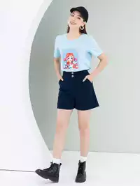 Áo phông nữ phom rộng in hình công chúa