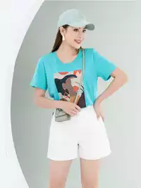 Áo phông nữ phom rộng in hình 7 màu