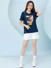 Áo phông nữ phom rộng in hình 7 màu