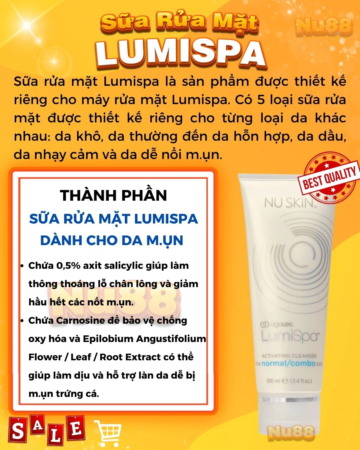 Sữa rửa mặt ageLOC LumiSpa Activating Cleanser Nuskin