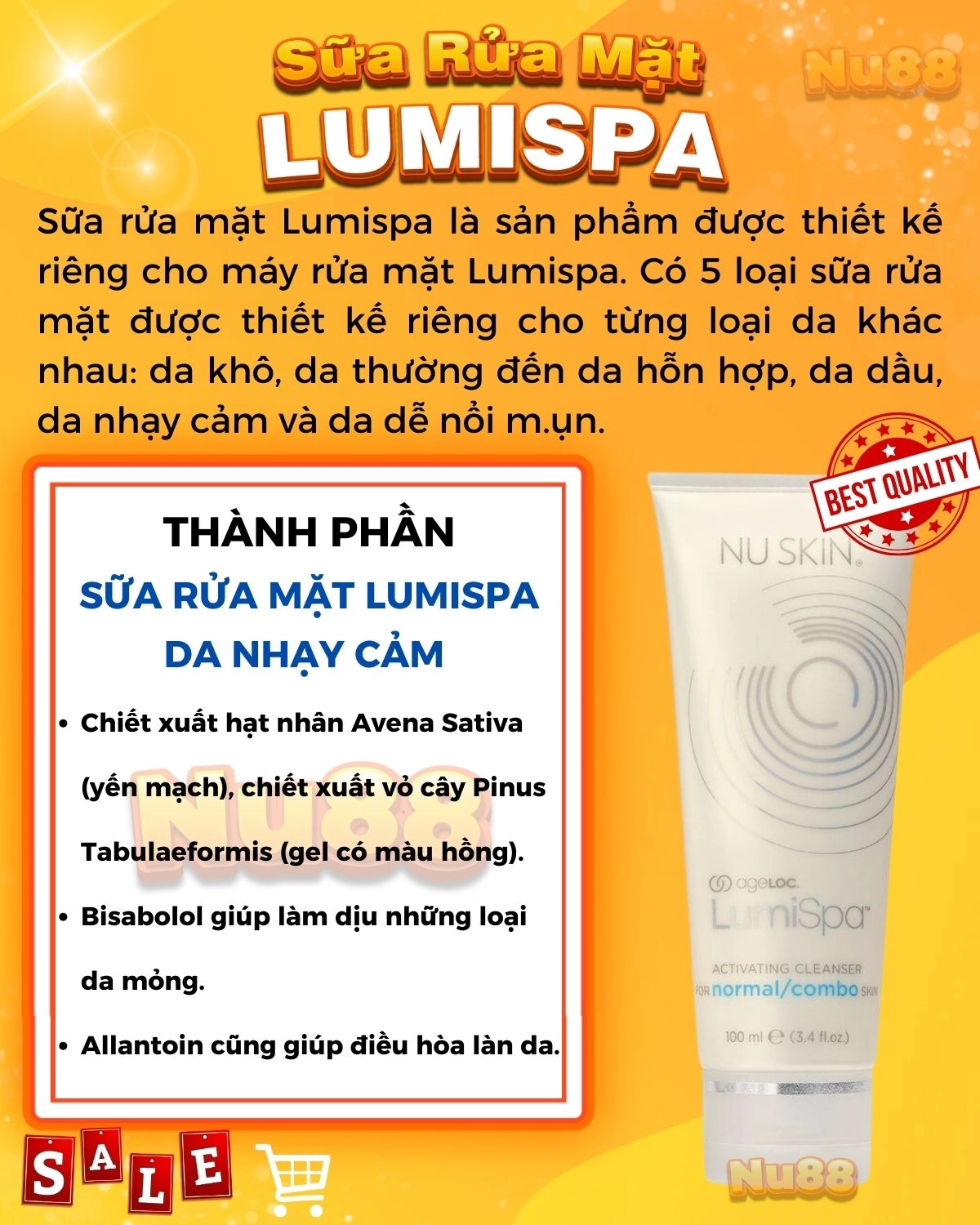 Sữa rửa mặt ageLOC LumiSpa Activating Cleanser Nuskin