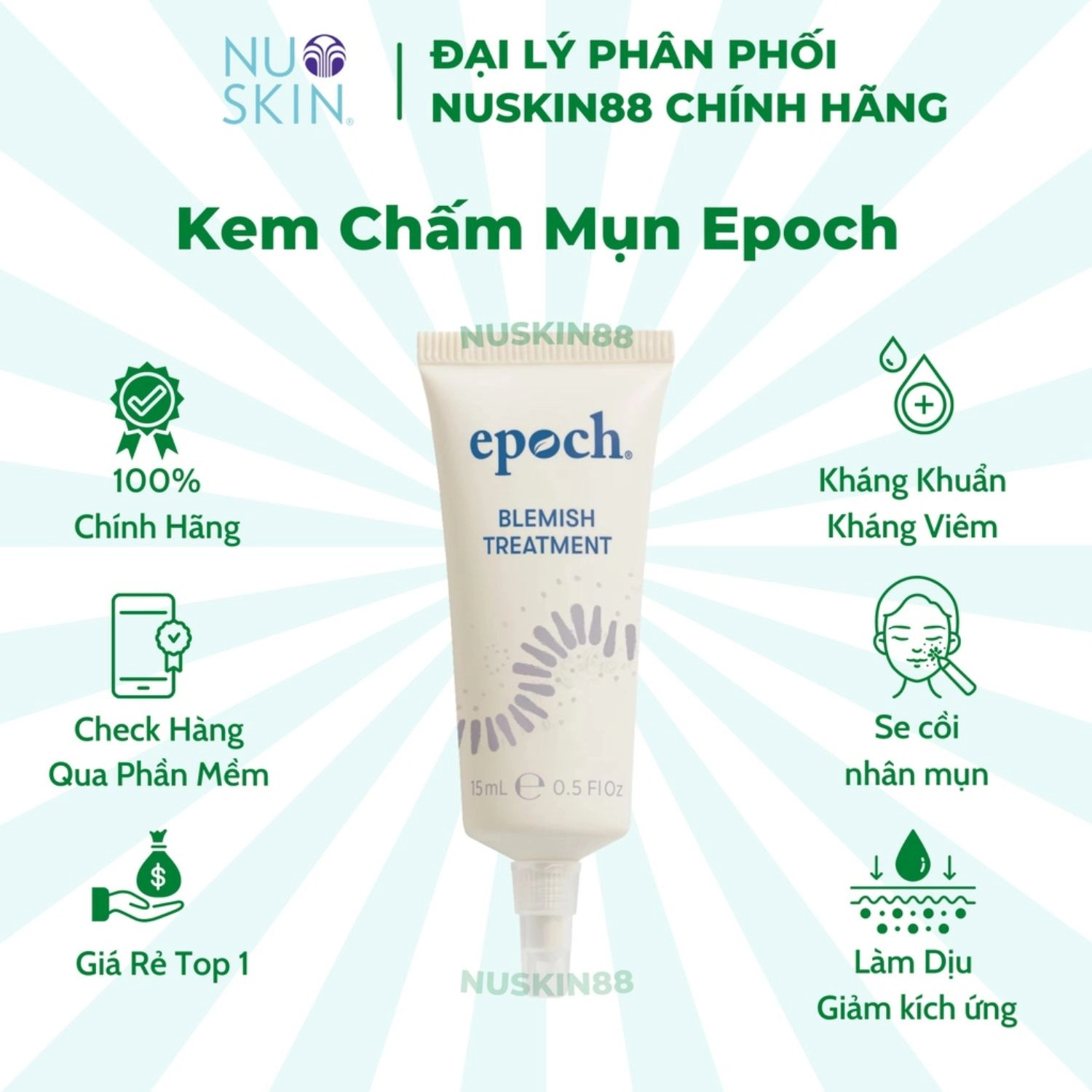 Kem dưỡng chăm sóc da mụn Epoch Blemish Treatment Nuskin