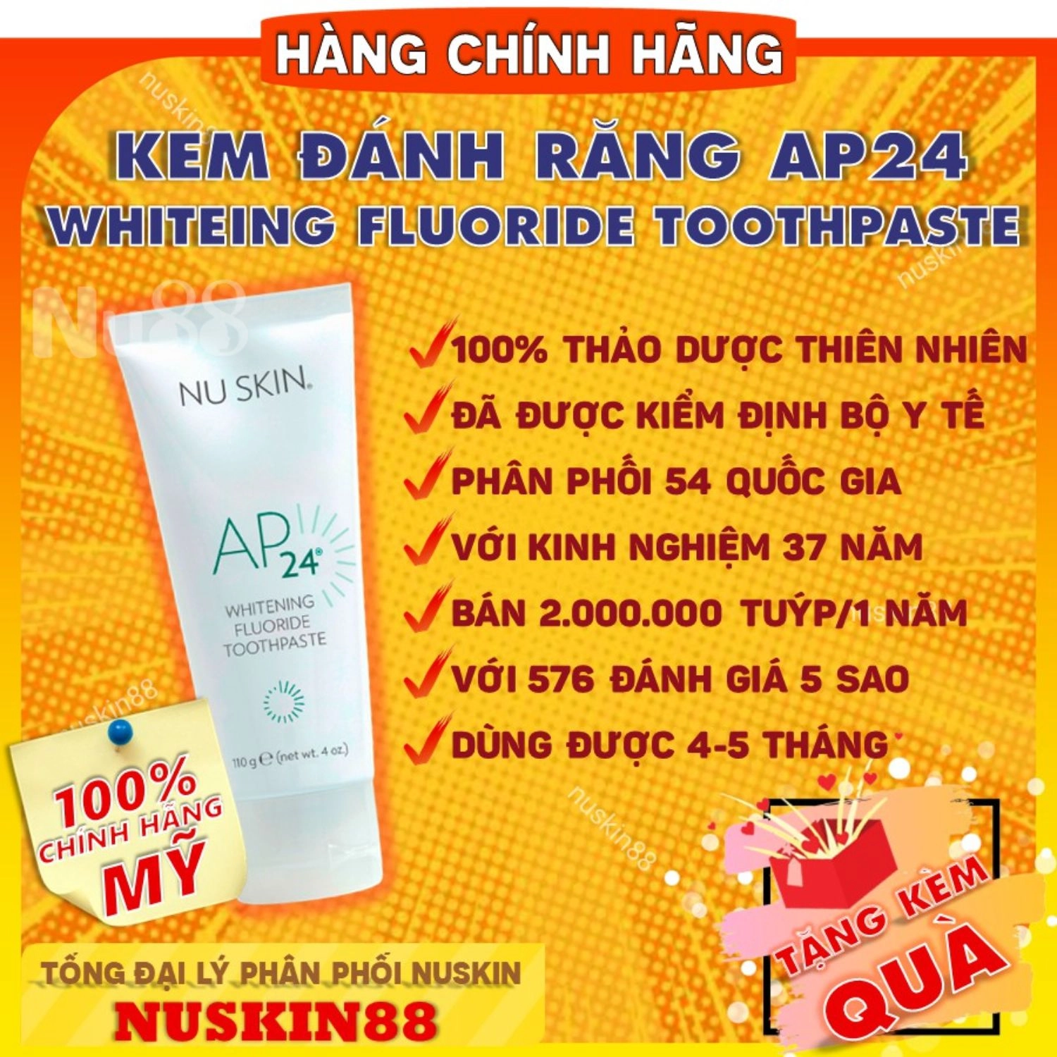 Hướng dẫn sử dụng kem đánh răng AP24 Whitening Fluoride Toothpaste