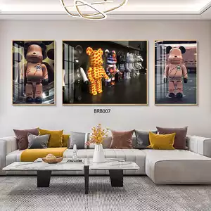 Tranh tráng gương bộ ba Bearbrick 1