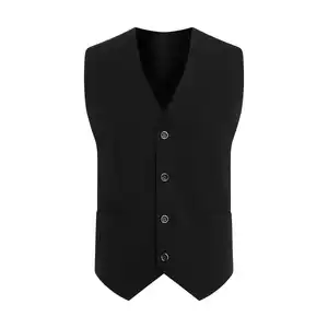 BLACK V NECK WAISTCOAT