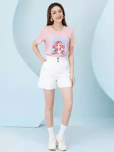 Áo phông nữ phom rộng in hình công chúa