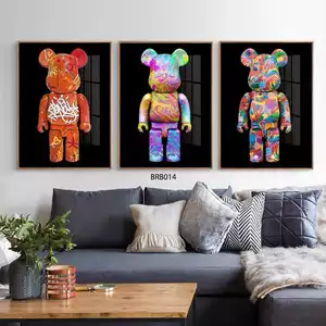 Tranh tráng gương bộ ba Bearbrick 1