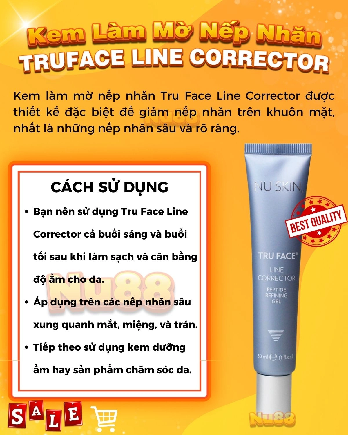  Kem Làm Mờ Nếp Nhăn Tru Face Line Corrector Peptide Refining Nuskin 