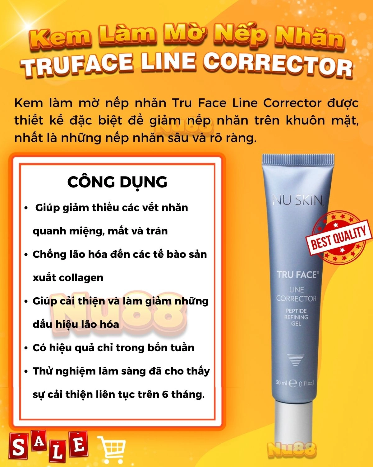  Kem Làm Mờ Nếp Nhăn Tru Face Line Corrector Peptide Refining Nuskin 