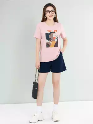 Áo phông nữ phom rộng in hình 7 màu