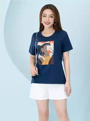 Áo phông nữ phom rộng in hình 7 màu