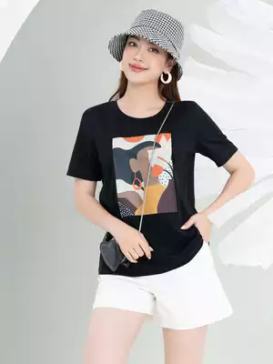 Áo phông nữ phom rộng in hình 7 màu