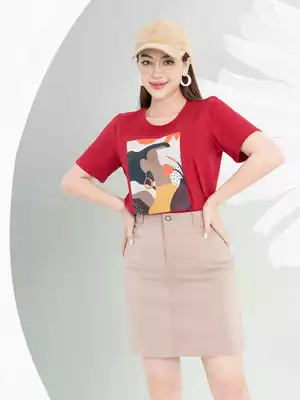 Áo phông nữ phom rộng in hình 7 màu