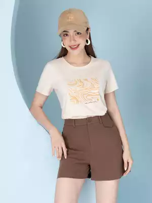 Áo phông nữ in hình sóng
