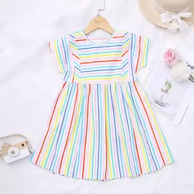Váy thun kẻ màu sắc