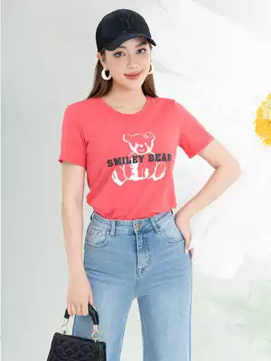 Áo phông nữ in hình gấu smiley bear