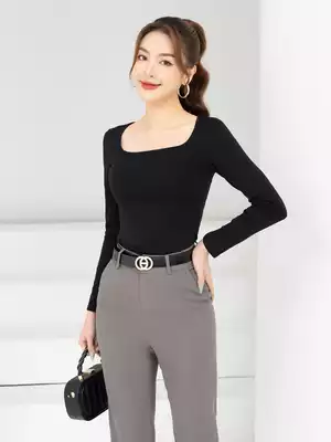 Áo thun dài tay dáng ôm cổ vuông